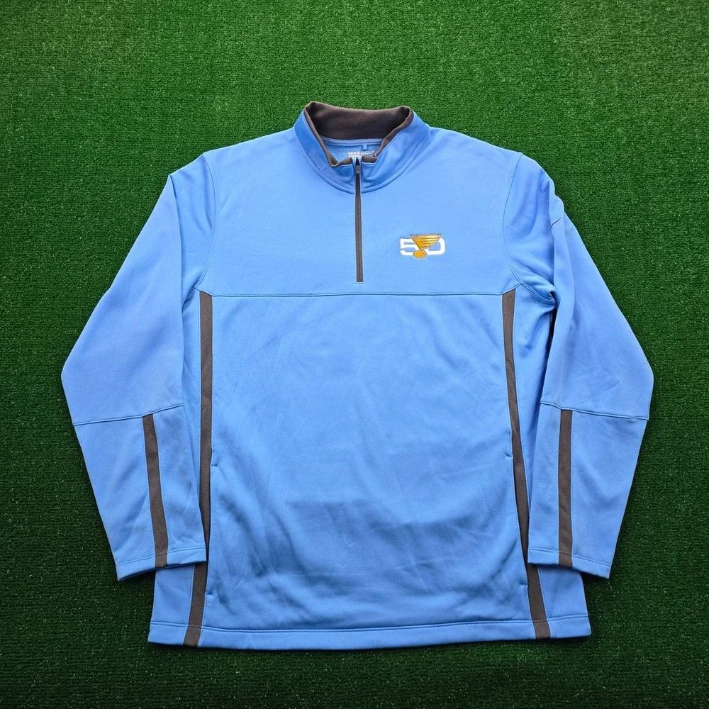 St Louis Blues Sweatshirt Mens Large Nike Therma Fit NHL Hockey 50th Anniversary